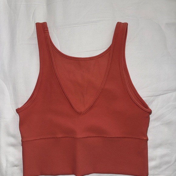 Lululemon Power Pivot Ribbed Tank Top- Rustic Coral - Picture 4 of 5